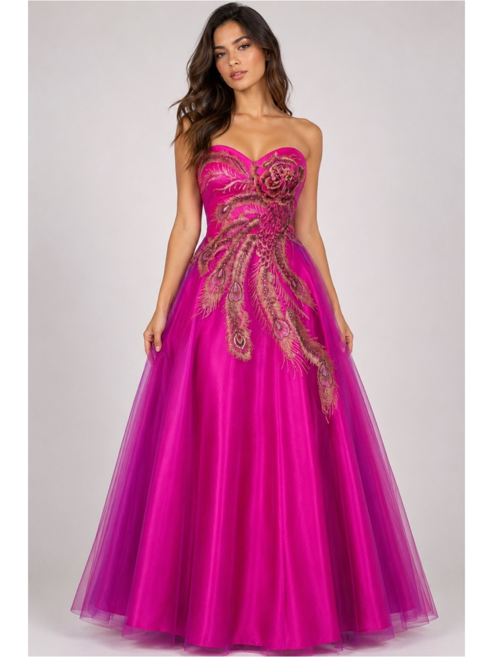 Nina Canacci Pink Sweetheart Strapless Formal Quinceañera Statement Prom Dress